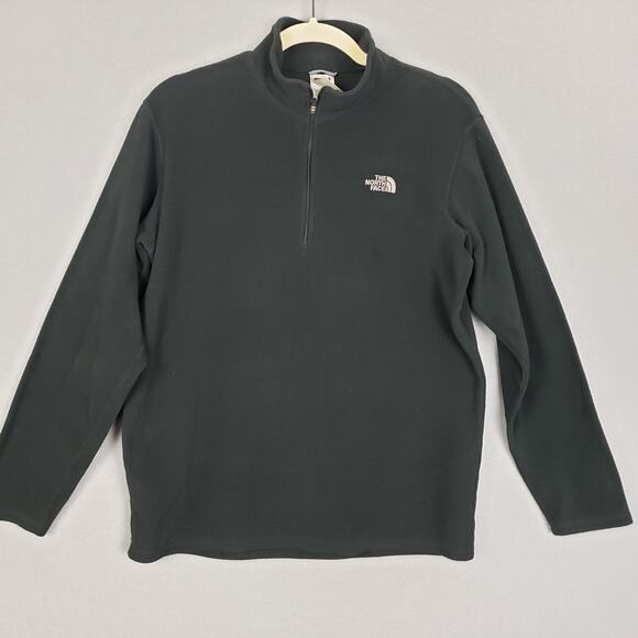 The North Face Boys Size XL Quarter Fleece Zip Sweatshirt Solid Black Casual - Picture 1 of 10